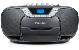 Lecteur radio cd portable THOMSON mp3 usb cassette metal dark grey