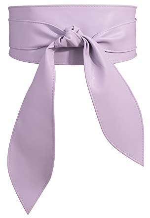 FEOYA Damen Taillengürtel Breiter Obi Gürtel Bindegürtel Ledergürtel für kleider Mode Bekleidung Accessoires Lila L