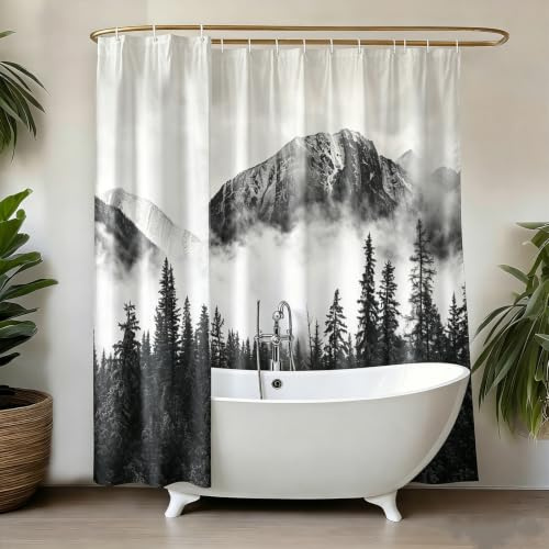 YISURE Duschvorhang badewanne Wald Natur Landschaft 240 Breite