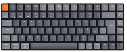 Keychron K3 Teclado Mecánico inalámbrico Ultra-Delgado, 75% Diseño Teclado Bluetooth/USB cableado with RGB Backlight, Hot-swappable Low-Profile Keychron Optical Red Switch para Mac Windows