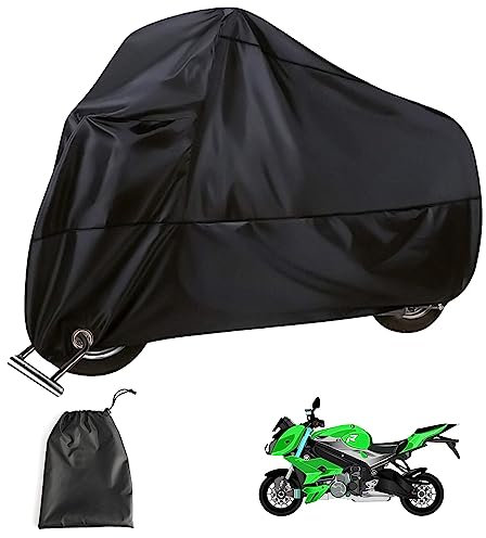 Telo Coprimoto, Telo Moto da Interno, Coprimoto Impermeabile Per Esterno, Copri Moto 190T Copertura Moto Universale per Scooter Motorino, Resistente a Polvere/Vento/Pioggia/Foglie, 265x105x125cm,XXXL