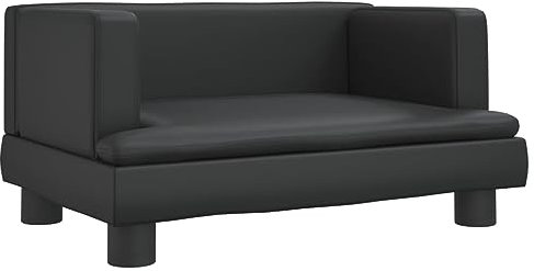 vidaXL Hundebett, Hundekissen mit weicher Polsterung, Hundesofa Hundecouch für kleine Hunde Haustiere, Haustierbett Katzenbett, Schwarz Kunstleder