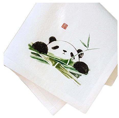 WEKIVA Herren-Taschentücher, Einstecktücher, Anzugtaschenhandtuch, weißes Baumwoll-Männer-Frauen-Taschentuch, Panda-Taschentuch im chinesischen Stil, Vintage-Taschentuch