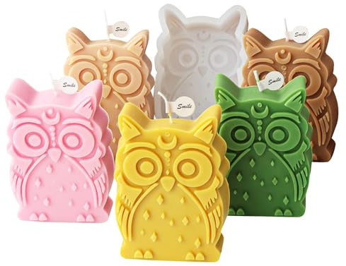JS MOLD Eule Silikonform Kerzenform,DIY Eule Silikon Seifenform,Silikon Eulen Form Animal Silicone Molds Eulenform Formen,Tier Gießformen für Schokoladenfondant Candy Seife Candle Making