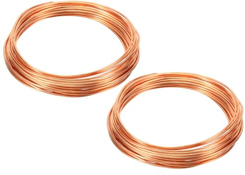 PATIKIL 99.9% Soft Copper Wire, 2Pcs 17Gauge/1.2mm Diameter 6m/19.68ft Spool Pure Copper Craft Wire for Jewelry Making Beading Garden Plants