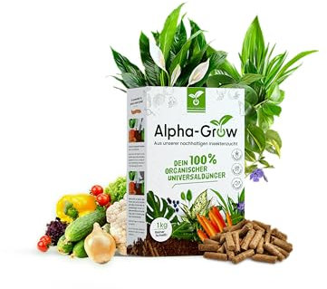 Alpha-Grow 1kg | Organischer Dünger | kein Wurzelbrennen | Wurzel-, Wachstum- & Blütephase | starke Pflanzen | All-in-One | Cannabisdünger | Hanfdünger