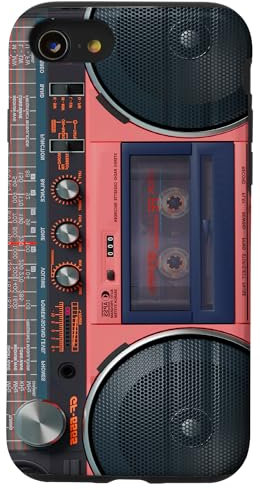 Hülle für iPhone SE (2020) / 7 / 8 Boombox Throwback Retro Musik 80er & 90er Koralle Ghettoblaster