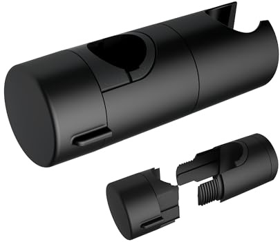 JOHO Handbrausehalterung Verstellbar Duschhalterung für Duschsäulen Duschstange mit einem Durchmesser von 22-25 mm Schwarz