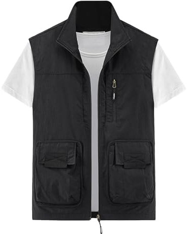 Beokeuioe Anglerweste Herren Windweste Herren Fahrrad Weste Damen Sommer Jacke Leicht Atmungsaktiv Laufweste Herren Damen Arbeitsweste Outdoor Jagdweste Mit Taschen
