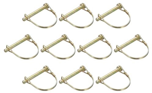 sourcing map 10 perni di collegamento rotondi con anello, perni per rimorchio, perni rotondi per barca, kayak, canoa, rimorchio, trattore, carrello, dorato, 10 pezzi