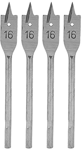 NDNCZDHC 4Pcs Spade Drill Bit Set, 16mm Flat Wood Drill Bits for Holes, High Carbon Steel Hole Drill Bit Opener Drilling Tools with 28mm Shank
