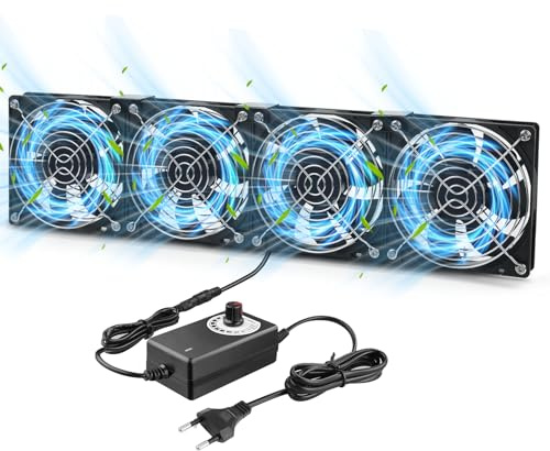 120 mm 12 V datorfläkt, datorfläkt med justerbar hastighet, ZAKVOP 120 mm, datorfläkt, AC 220–240 V, 3 000 varv/min, datorfläkt för