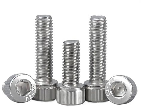 Generisch 10-100 Stück 304 A2-70 Edelstahl M1.4 M1.6 M2 M3 M4 M5 M6 Sechskantschraube mit Innensechskant(30mm,M2.5 (50pcs))