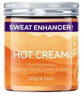 Hot Sweat Cream, crema dimagrante naturale anticellulite, lozione rassodante per stomaco grasso e cellulite per stomaco, cosce e glutei, lozione idratante pre e post allenamento, 120 ml