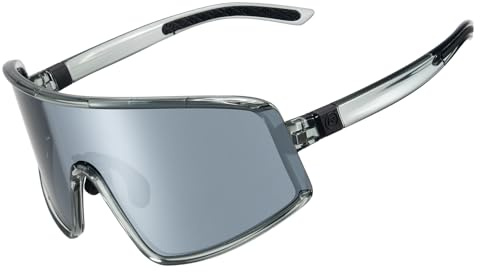 ROCKBROS Polarisierte Fahrradbrille Herren Damen, Ultraleicht Sonnenbrille, UV400 Schutz, TR90 Rahmen, Sportbrille für Rennrad MTB