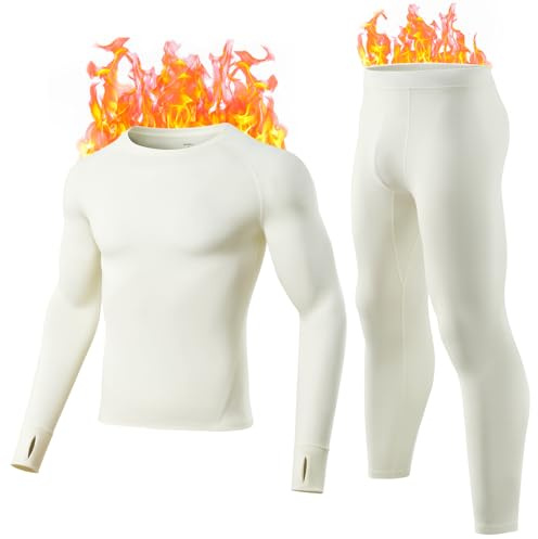 gagli Thermounterwäsche Herren Winter Set: Weiche Funktionsunterwäsche mit Elastan, Innenfleece-Beschichtung für 0℃ bis 10℃
