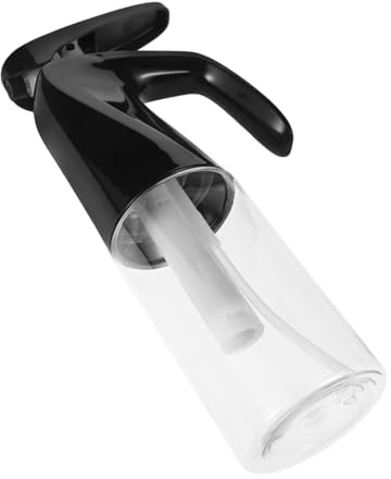 LIFKOME Continuous Spray Mister Bottle 200ml Black Fine Mist Water Spray Bottle for Hair Styling and Skin Care Refillable Plastic Suitable for Salon and Travel Use