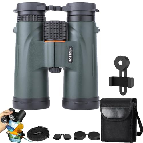 Warmax Fernglas 12x42, Wasserdicht Warmax Talon HD Fernglas Mit Entfernungsmesser & Nachtsicht, Fernglas mit Nachtsichtfunktion, Für Vogelbeobachtung, Wandern, Jagd, Sightseeing (Grün-B)