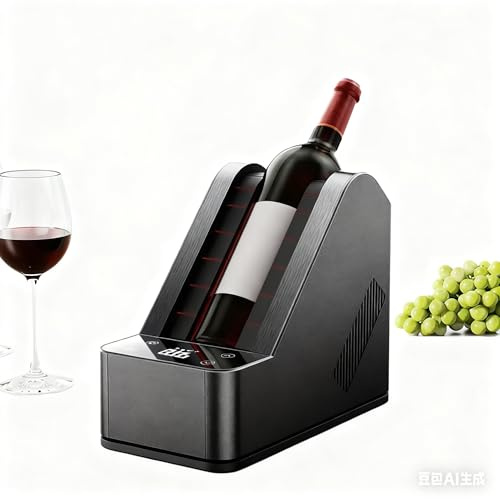 Enfriador de vino eléctrico, enfriador de vino y champán, enfriador individual for botellas, enfriador portátil sin hielo for fiestas, compartimento congelador de 96 mm