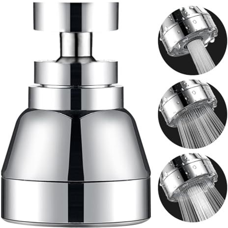 Kitchen Faucet Spray Head, Solid Brass and Stainless Steel, 360 Degree Rotatable Aerator – 3 Flow Mode Adjustable, High Pressure Booster, Anti-Splash, Water Saving Faucet Sink (All copper)