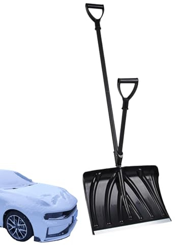 Pala Da Neve Per - Con Maniglia Di Supporto E Raschietto Largo | Pala da Neve Leggera Grande Ergonomica,Per Sentiero Marciapiede Esterno Auto Campeggio Casa Garage Cortile Giardino Inverno Fango