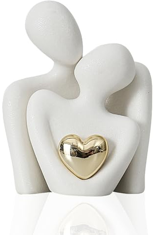 XIAOGUA Figuras Decorativas Estatuas Estatuilla Romántica de Pareja Adornos para Boda Decorativas Decoracion Hogar Decoración para Boda, Decoración de Estante Figura de Amor Cerámica(Blanco)