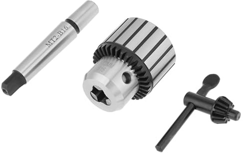 CHEOTIME Portabrocas tipo llave MT2 B16 de capacidad de 1-13 mm para torno, taladro tipo llave de acero de carburo Mini herramienta de torno para centrar perforación roscado