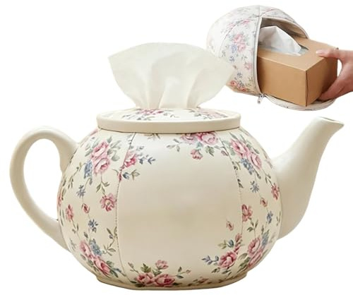de Pañuelos de Papel Contenedor De Papel Vintage Floral Con Forma De | Dispensador de Pañuelos de Papel Creativo Para Mesita de Noche Dormitorio Oficina Cocina Hogar Baño