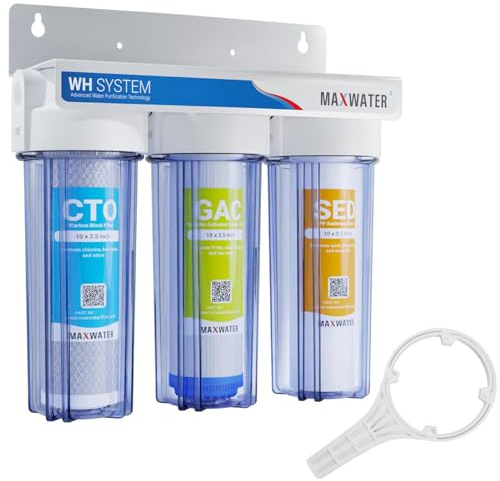 Wasserfiltersystem für das ganze Haus, 6,3 x 25,4 cm, dreistufige Filtration, 1,9 cm Einlass