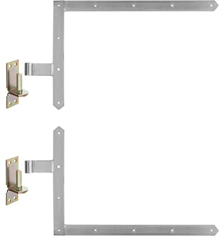 WITTKOWARE Tor-Winkelbänder-Set komplett mit Kloben, 60cm, Stahl galvanisch verzinkt dickschichtpassiviert