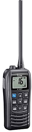 Icom VHF Radio palmare galleggiante 6W, Nero, S