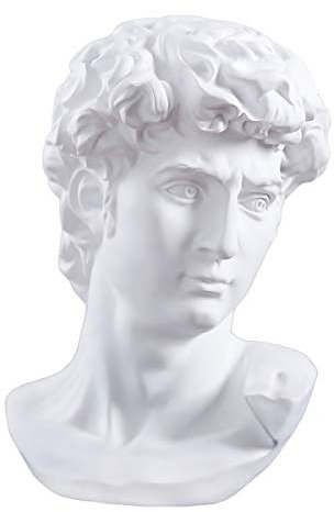 LKXHarleya 11,42 * 7,87 Zoll Harz David Kopf Statue David Skulptur PorträT Figuren Ornament Michelangelo Dekoration, Weiß