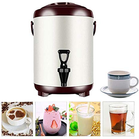 Aprilhp Termos Dispensador de Agua Caliente, Jarra Térmica Hervidor de Bebidas Dispensador de Té y Café Calientes Barril Aislado para Buffet, Frascos Térmicos para Bebida de Acero Inoxidable