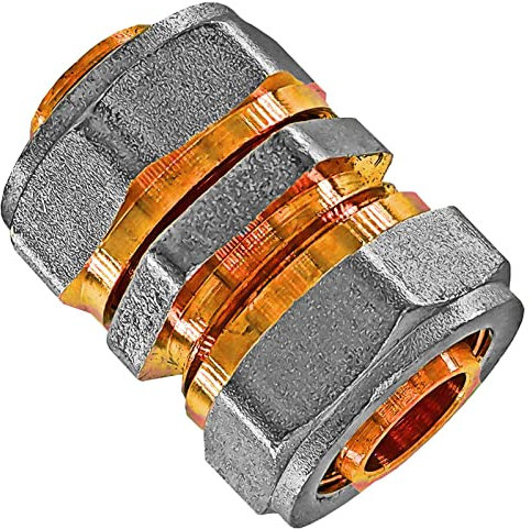 MegaHaustechnik Kupplung Verbinder Schraub-Fitting für Mehrschichtverbundrohr 16x2 mm (AußenØ x Wandstärke) aus Messing Verschraubung Trinkwasser geeignet