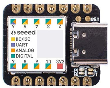 Seeed Studio Seeeduino XIAO SAMD21 Le plus petit microcontrôleur Arduino avec interface riche, 100 % compatible Arduino IDE, pour appareils portables et petits projets, 1 pc