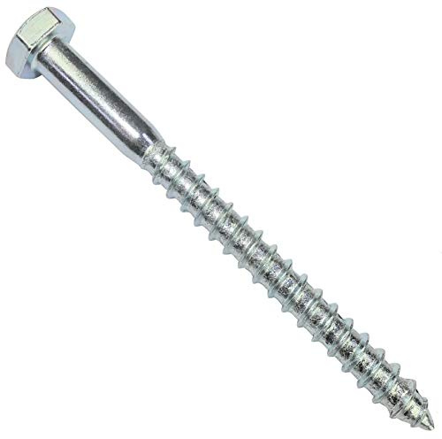 AERZETIX - Lot de 50 - Tirefonds/Vis à Bois M6x70mm - à Tête Hexagonale 6 Pans - DIN571 - en Acier-Zingué - Assemblage Fixation Charpente Ossature Contreplaqués Agglomérés