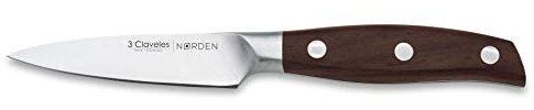 3 Claveles Nørden - Cuchillo de Cocina Forjado Verduras 9 cm. 3.5' acero inox. mango madera roble