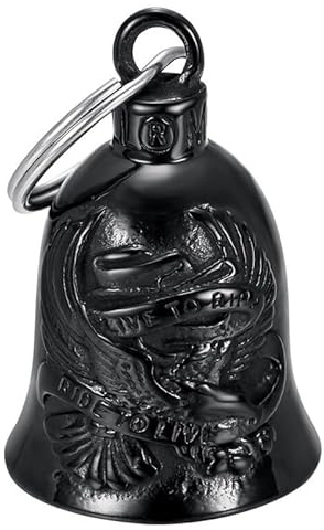 BOBIJOO JEWELRY - Glück Glocke Motorrad Schutz Biker triker Fleur-de-lis Kreuz Silber Templer 316L Edelstahl
