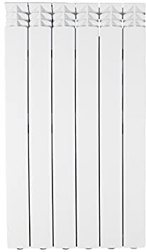 Fondital V666AM06406 Radiatore in alluminio pressofuso Exclusivo B3, 800 mm, 6 elementi, bianco
