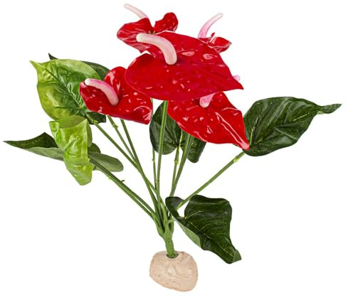 Reptiles Planet - Plante Artificielle Red Anthurium pour Terrarium - 33 cm
