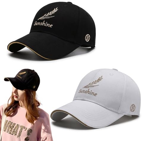 XUBX 2 Stück Baseballkappe für Herren und Damen, Baseball Cap, Sommermütze Herren Damen Basecap Sportkappe Hut Outdoor Sonnenschutz Sommercap, Baseball Kappe (Kopfumfang: 56-60cm)