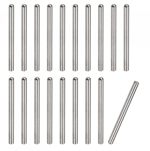 sourcing map 20Stk Spannstifte 304 Edelstahl Rund Flach Holz Stützregale Befestigung 3.5x50mm
