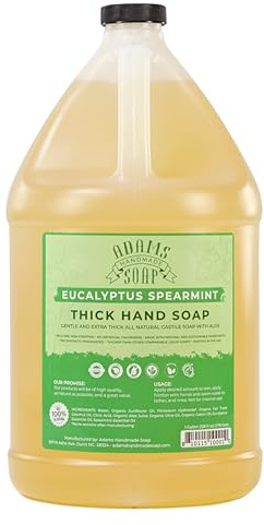 Adams Handmade Soap Liquid Organic Castile Thick Hand Soap 1 Gallon - Eucalyptus Spearmint