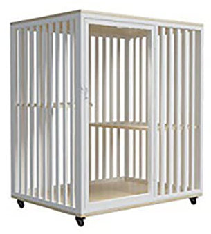 AoForce Haustierkiste aus Holz, dreistöckiges Katzenhaus mit Glastür, abschließbare Tierhüttenmöbel for Kleintiere, bewegliches Katzenhaus for den Haushalt, Vier 360 ° -Universalräder (Size : B)