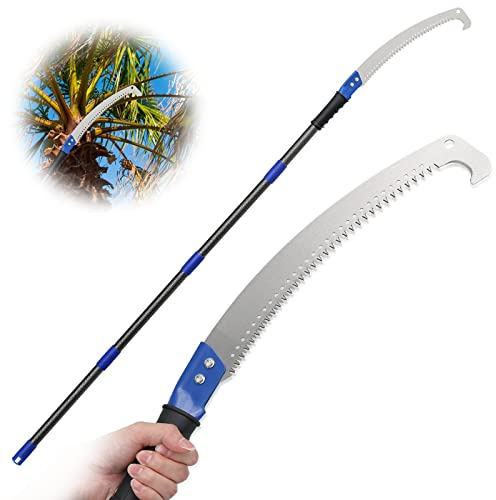 Pole Saw, Manual Pole Saw with 6.5FT Extension Rod for High Branches Tree Trimming Cutting, Long Pole Pruning Pole Saw Cutter for Yard Garden, Stainless Steel Tree Pole Pruner