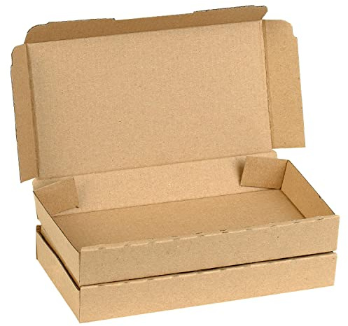 smiley pack 100 Warenpostkartons 180 x 100 x 30 mm braun | für Warenpost International XS geeignet – Warenpostsendung, Faltkarton, Briefkarton, Deutsche Post Karton