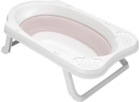 keeeper Faltbare Babywanne mit Stöpsel, Ab 0 bis ca. 12 Monate, 33 l, 48 x 82 x 23,5 cm, Maja, Pink (Nordic Pink)