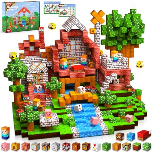 Goody King Magnetic Blocks |100PCS Magnetic Building Cube Game, Constructions Toys for Boys & Girls Age 3-4, 5 6 7 8 9 10, STEM Montessori Stacking Toy, Sensory Tiles Building Birthday for Toddlers