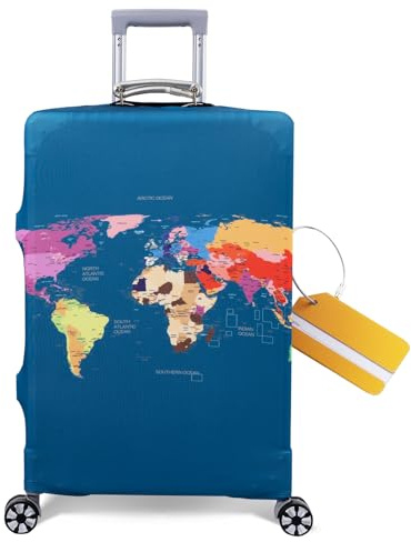 OrgaWise Copri Valigia Coperchio Custodia Bagaglio da Viaggio Altezza adatta 58-63CM Copertura Valigia 22-24 pollici con Etichetta per Bagaglio (Atlante, M)