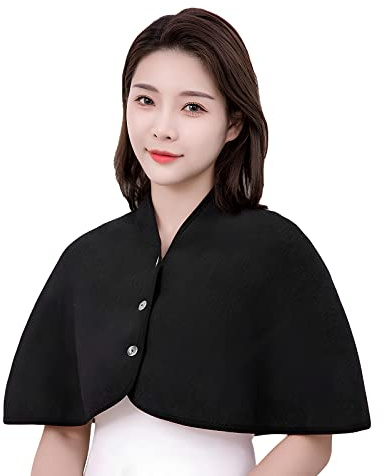 IBLUELOVER Poncho D'épaule Chaude Cape Femme en Polaire Poncho Châle Thermique de Protection D'épaule Garder au Chaud Hiver Automne Echarpe avec Boutons pour Maison Couverture Manteau Ouvert